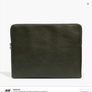 Madewell Laptop sleeve dark foreast green